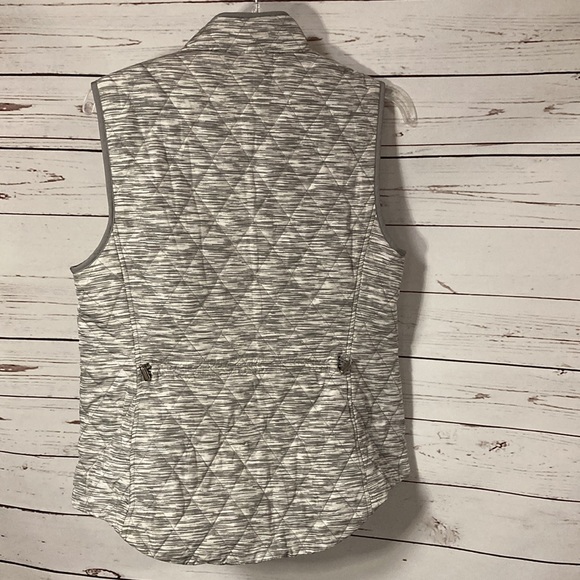 Quilted vest, Croft&Barrow, gray and white, 2 pockets - Picture 3 of 3